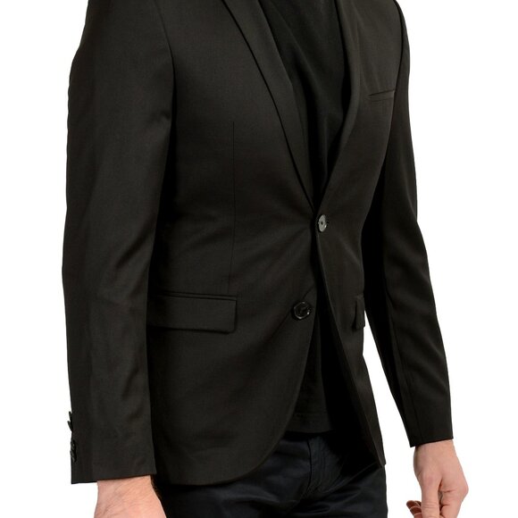 Hugo Boss Men's "Adris4/Heibo3" Black 100% Wool Sport Coat Blazer US 36R IT 46R - Picture 2 of 6